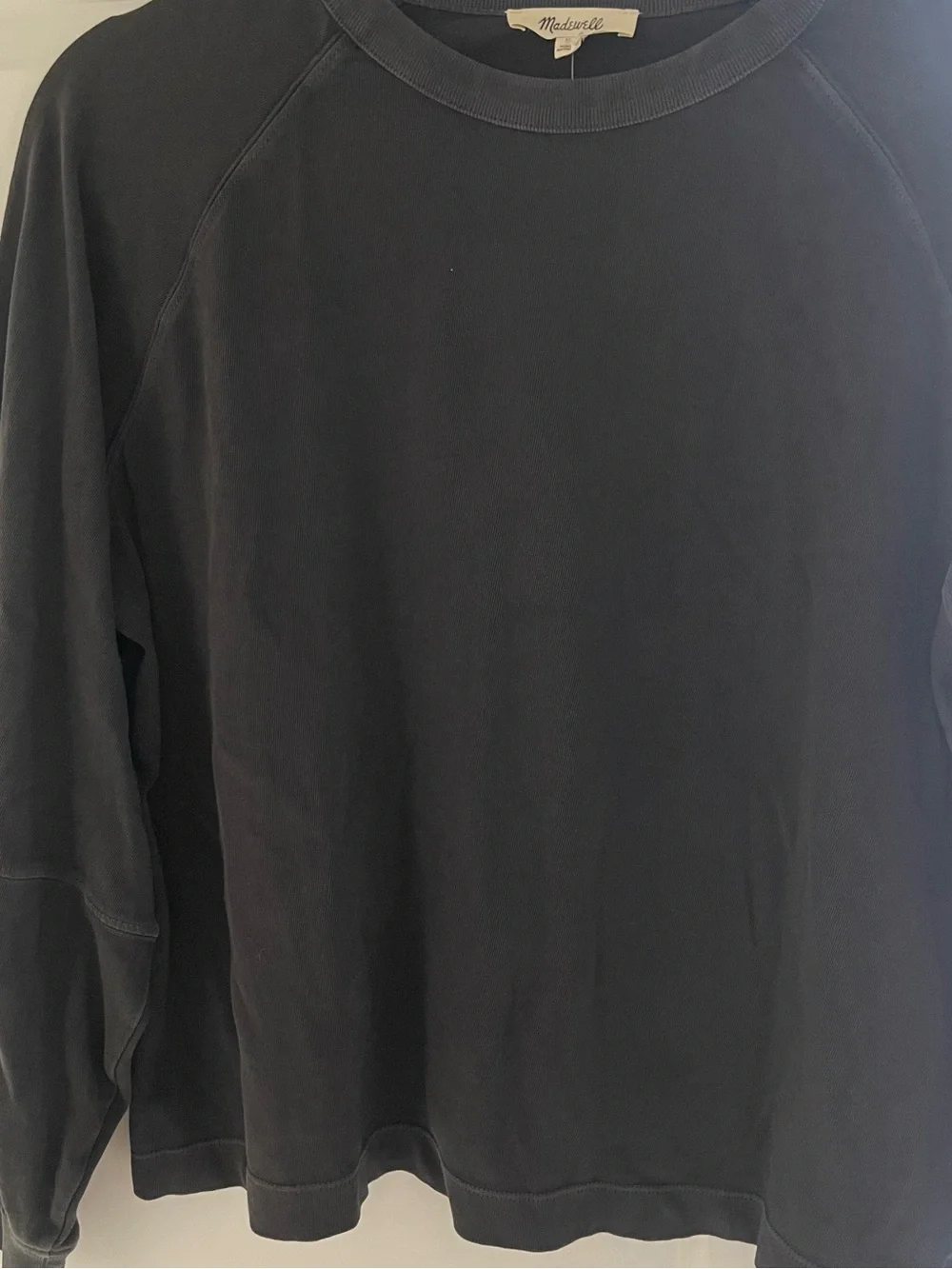 Madewell Black Crewneck Pullover Sweatshirt Long Sleeve Medium NWT